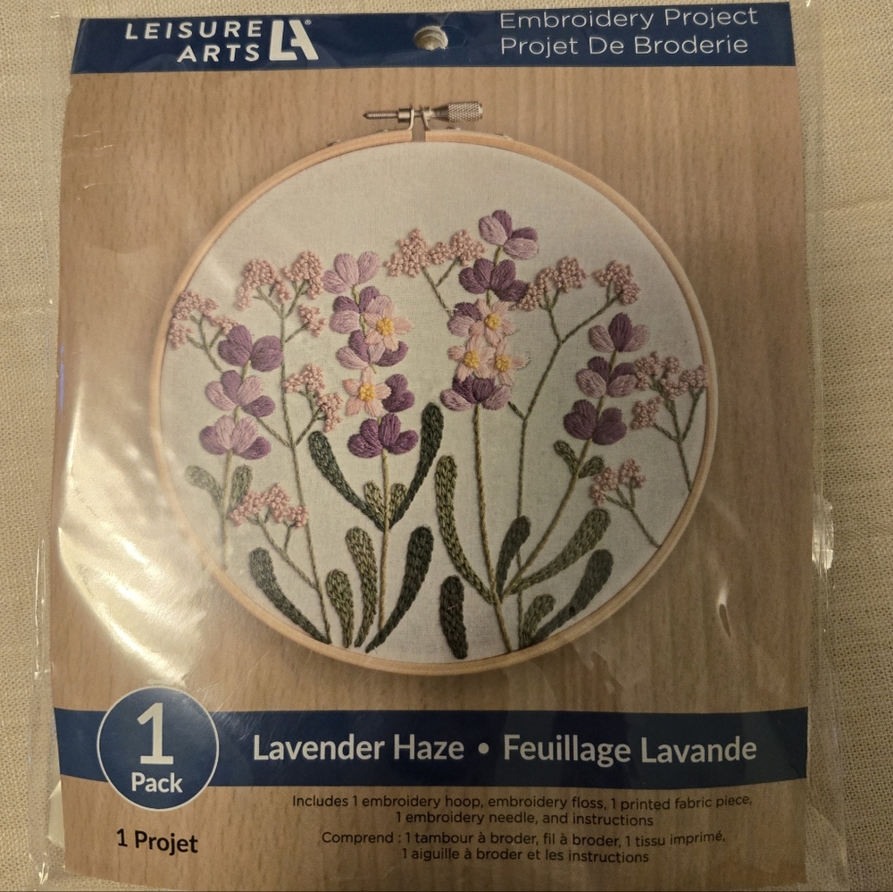Leisure Arts Embroidery Kit Lavender Haze